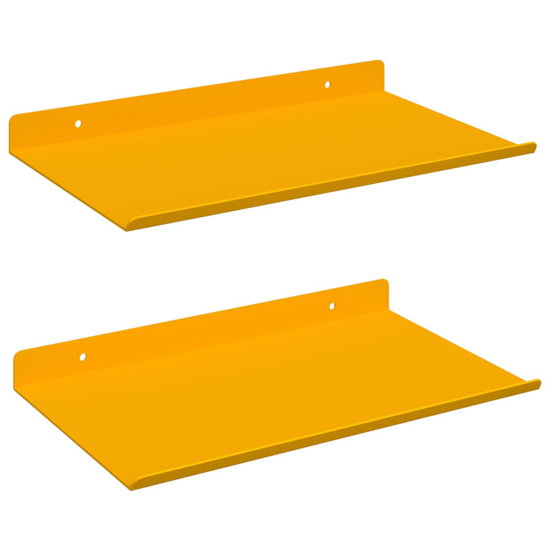 Półka wisząca 2 pcs Musztardowy Żółty 30 x 18 x 2,5 cm Stal