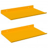 Półka wisząca 2 pcs Musztardowy Żółty 30 x 18 x 2,5 cm Stal
