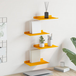 Półka wisząca 4 pcs Musztardowy Żółty 30 x 18 x 2,5 cm Stal