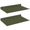 Półka wisząca 2 pcs Zielony oliwkowy 30 x 18 x 2,5 cm Stal