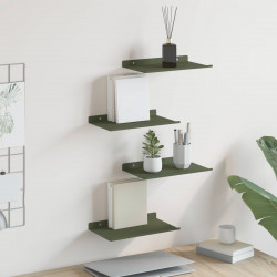 Półka wisząca 4 pcs Zielony oliwkowy 30 x 18 x 2,5 cm Stal