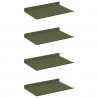 Półka wisząca 4 pcs Zielony oliwkowy 30 x 18 x 2,5 cm Stal