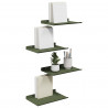 Półka wisząca 4 pcs Zielony oliwkowy 30 x 18 x 2,5 cm Stal