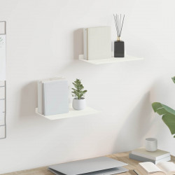 Półka wisząca 2 pcs Biały 30 x 18 x 2,5 cm Stal