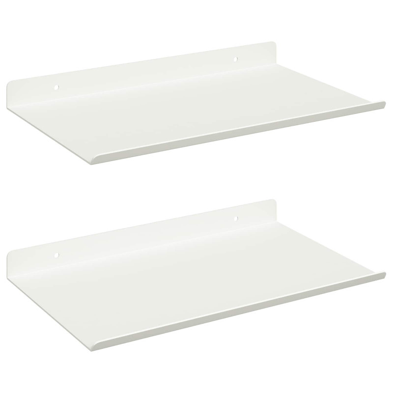 Półka wisząca 2 pcs Biały 30 x 18 x 2,5 cm Stal