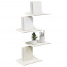 Półka wisząca 4 pcs Biały 30 x 18 x 2,5 cm Stal