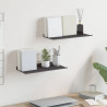 Półka wisząca 2 pcs Czarny 40 x 17,5 x 2,5 cm Stal