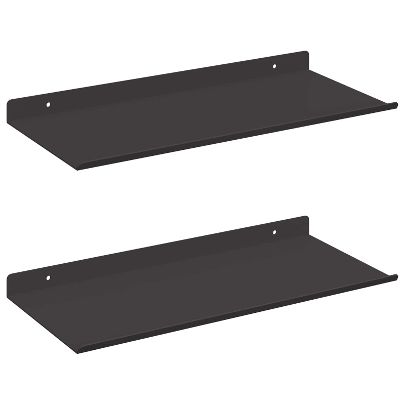 Półka wisząca 2 pcs Czarny 40 x 17,5 x 2,5 cm Stal