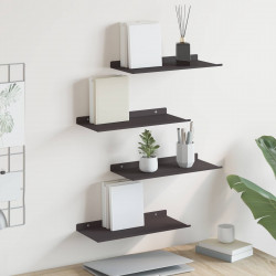 Półka wisząca 4 pcs Czarny 40 x 18 x 2,5 cm Stal