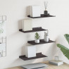 Półka wisząca 4 pcs Czarny 40 x 18 x 2,5 cm Stal