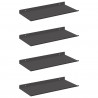 Półka wisząca 4 pcs Czarny 40 x 18 x 2,5 cm Stal