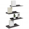 Półka wisząca 4 pcs Czarny 40 x 18 x 2,5 cm Stal