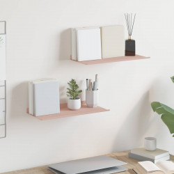 Półka wisząca 2 pcs Różowy 40 x 18 x 2,5 cm Stal