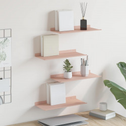 Półka wisząca 4 pcs Różowy 40 x 18 x 2,5 cm Stal