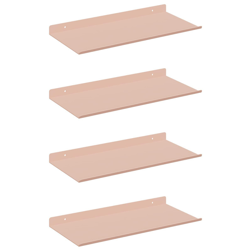 Półka wisząca 4 pcs Różowy 40 x 18 x 2,5 cm Stal