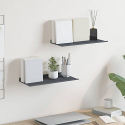 Półka wisząca 2 pcs Antracyt 40 x 18 x 2,5 cm Stal