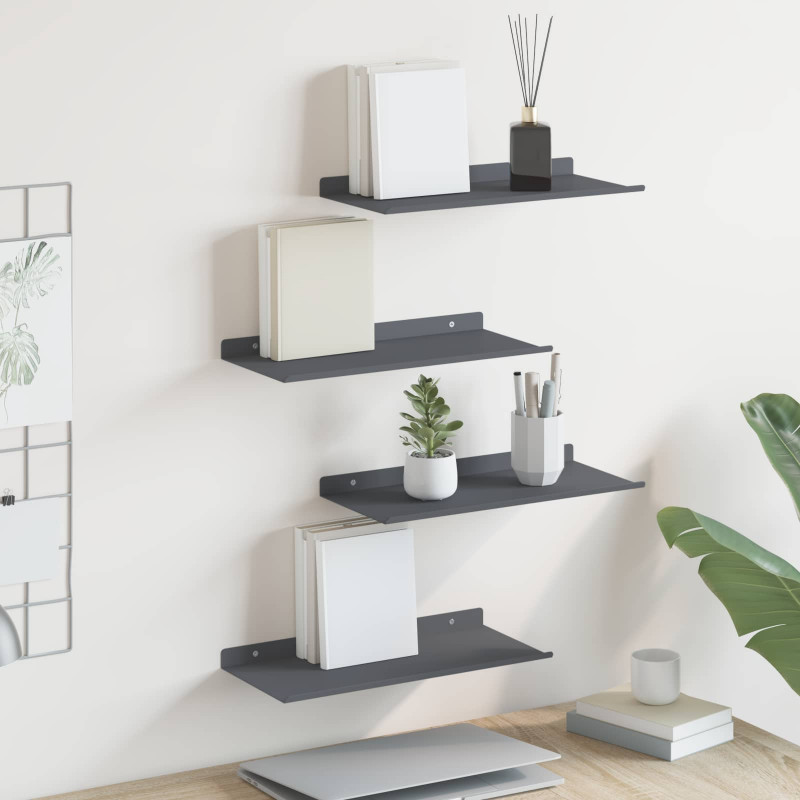 Półka wisząca 4 pcs Antracyt 40 x 18 x 2,5 cm Stal