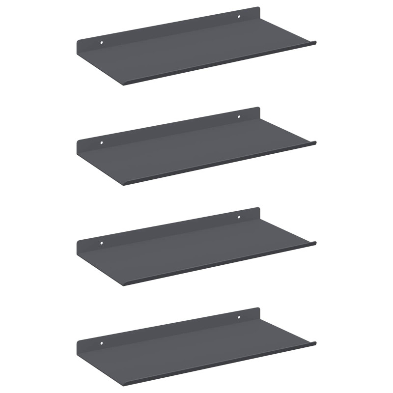 Półka wisząca 4 pcs Antracyt 40 x 18 x 2,5 cm Stal