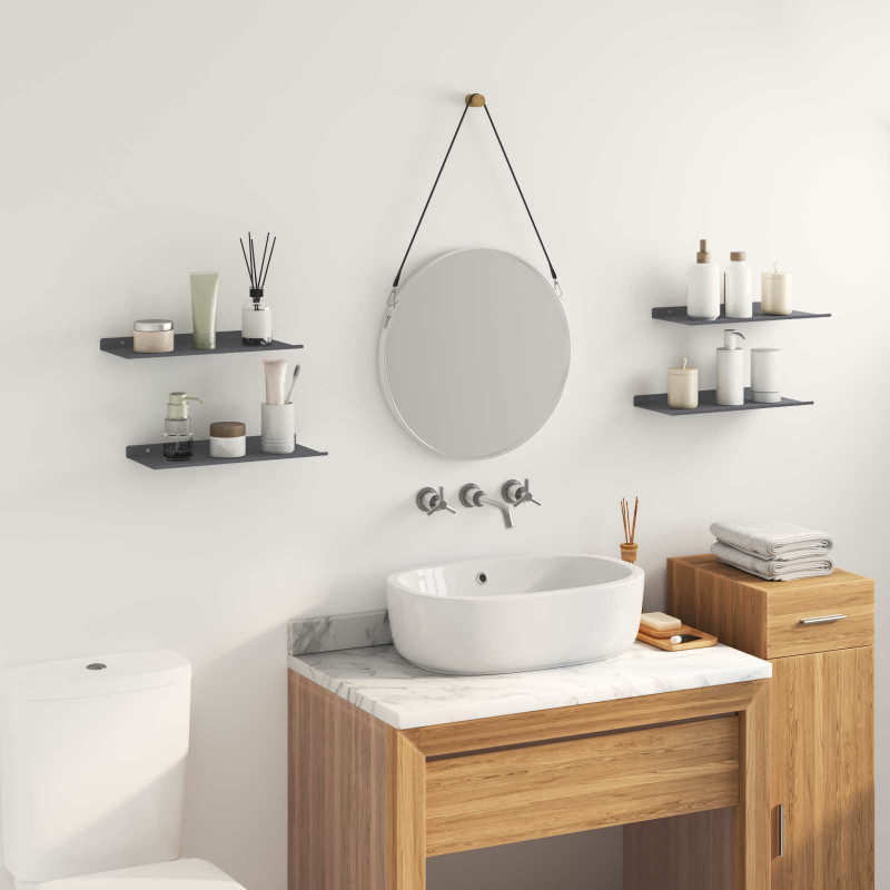 Półka wisząca 4 pcs Antracyt 40 x 18 x 2,5 cm Stal
