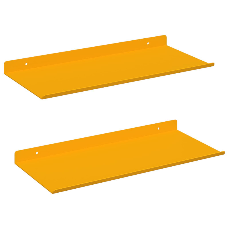 Półka wisząca 2 pcs Musztardowy Żółty 40 x 18 x 2,5 cm Stal