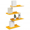 Półka wisząca 4 pcs Musztardowy Żółty 40 x 18 x 2,5 cm Stal