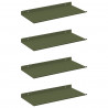 Półka wisząca 4 pcs Zielony oliwkowy 40 x 18 x 2,5 cm Stal