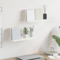 Półka wisząca 2 pcs Biały 40 x 18 x 2,5 cm Stal