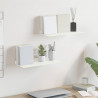 Półka wisząca 2 pcs Biały 40 x 18 x 2,5 cm Stal