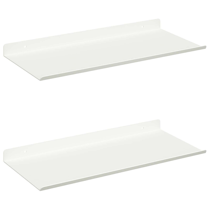 Półka wisząca 2 pcs Biały 40 x 18 x 2,5 cm Stal