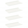 Półka wisząca 4 pcs Biały 40 x 18 x 2,5 cm Stal