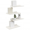 Półka wisząca 4 pcs Biały 40 x 18 x 2,5 cm Stal
