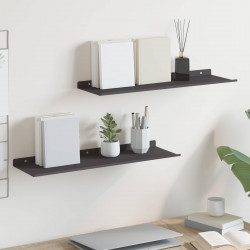 Półka wisząca 2 pcs Czarny 60 x 18 x 2,5 cm Stal