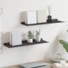 Półka wisząca 2 pcs Czarny 60 x 18 x 2,5 cm Stal
