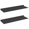 Półka wisząca 2 pcs Czarny 60 x 18 x 2,5 cm Stal