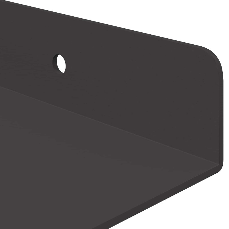 Półka wisząca 2 pcs Czarny 60 x 18 x 2,5 cm Stal