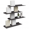 Półka wisząca 4 pcs Czarny 60 x 18 x 2,5 cm Stal