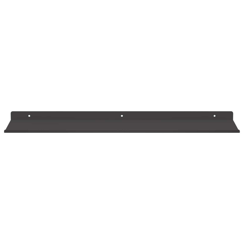 Półka wisząca 4 pcs Czarny 60 x 18 x 2,5 cm Stal