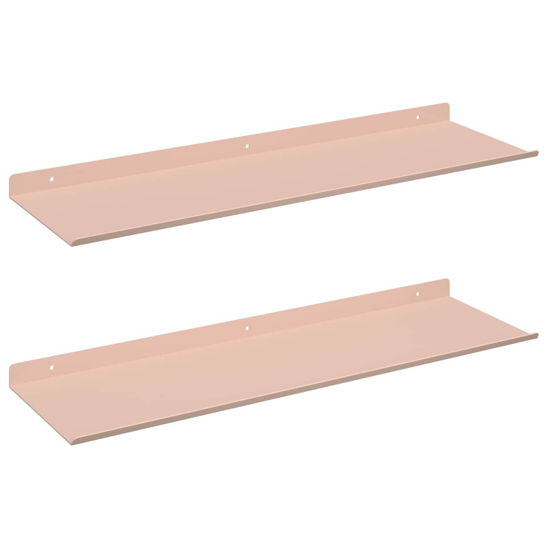 Półka wisząca 2 pcs Różowy 60 x 18 x 2,5 cm Stal