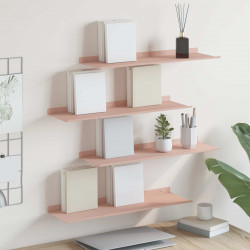 Półka wisząca 4 pcs Różowy 60 x 18 x 2,5 cm Stal