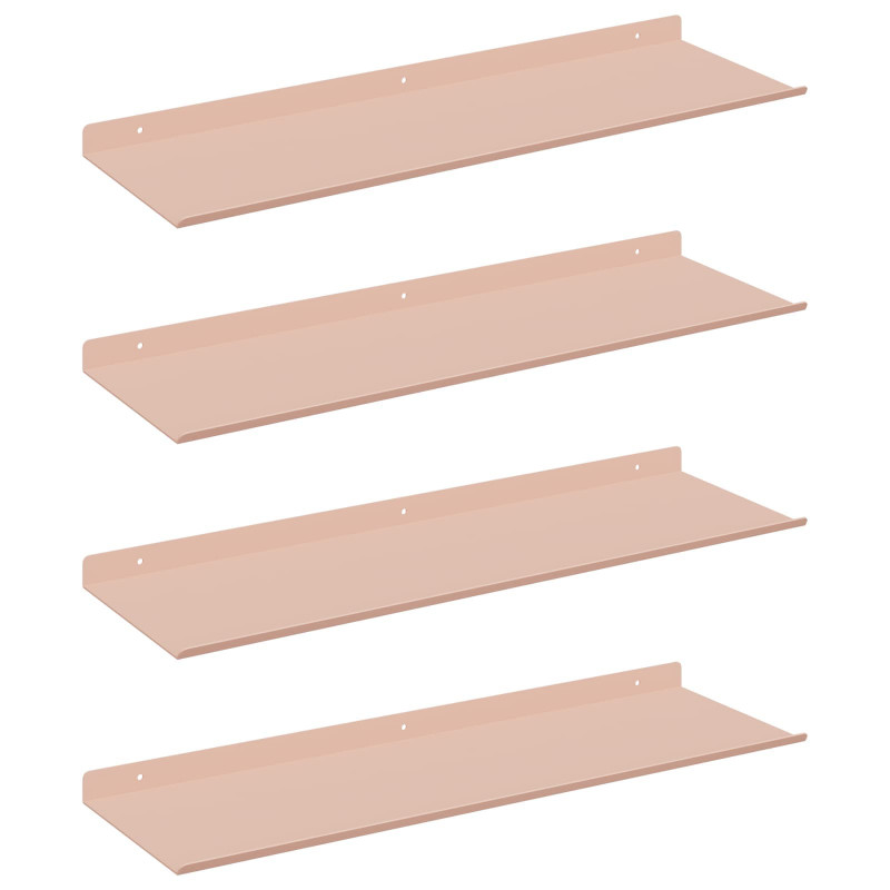 Półka wisząca 4 pcs Różowy 60 x 18 x 2,5 cm Stal