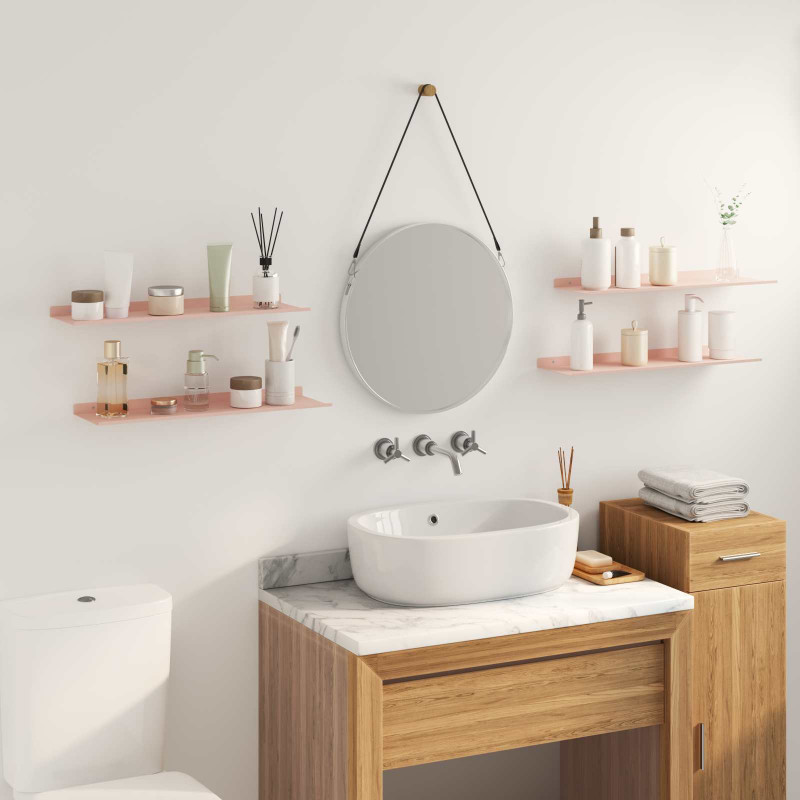 Półka wisząca 4 pcs Różowy 60 x 18 x 2,5 cm Stal