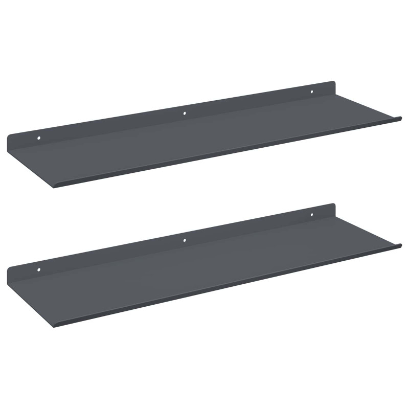Półka wisząca 2 pcs Antracyt 60 x 18 x 2,5 cm Stal