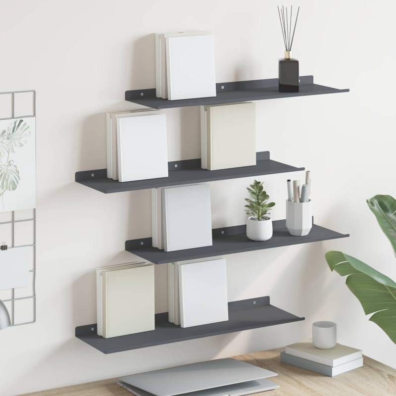 Półka wisząca 4 pcs Antracyt 60 x 18 x 2,5 cm Stal
