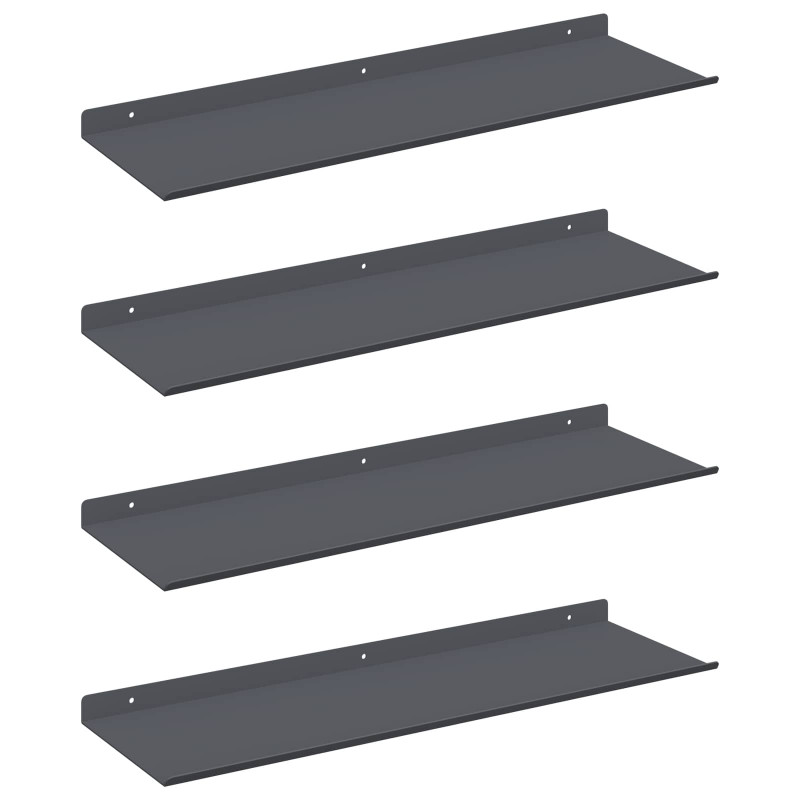 Półka wisząca 4 pcs Antracyt 60 x 18 x 2,5 cm Stal
