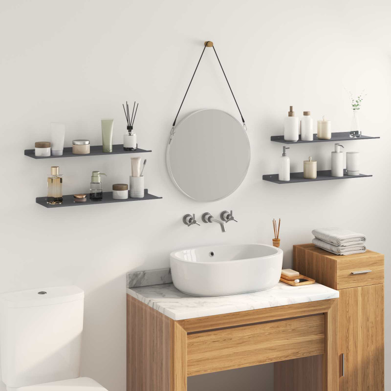 Półka wisząca 4 pcs Antracyt 60 x 18 x 2,5 cm Stal