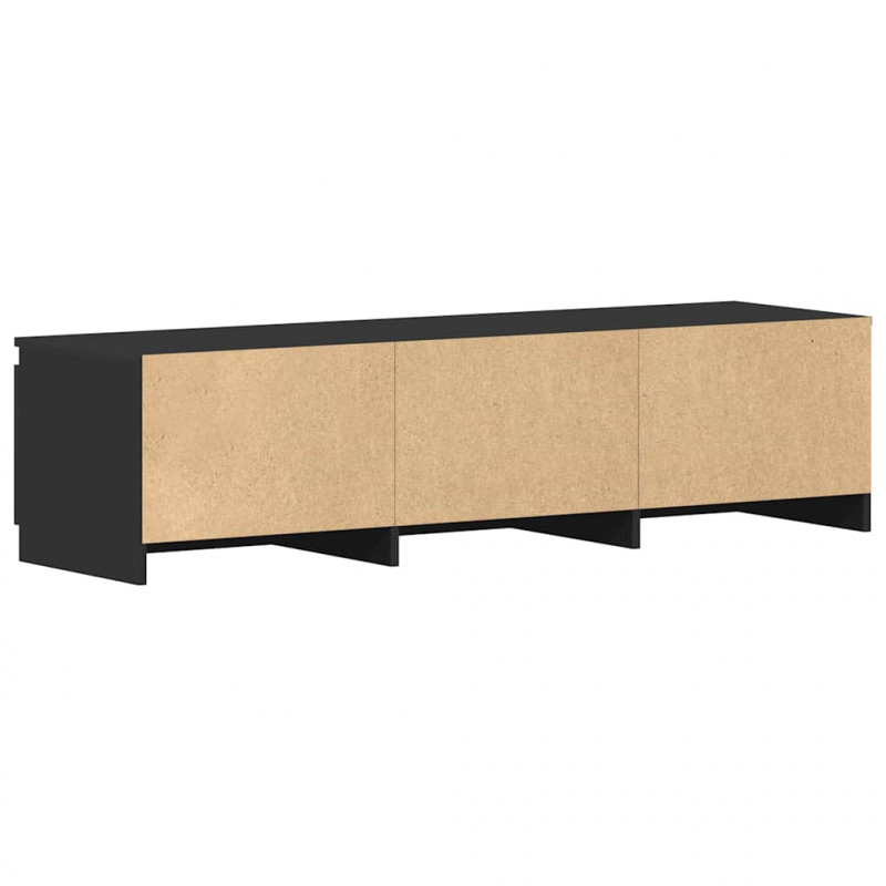 Szafka pod TV, czarna, 140x40x35,5 cm, materiał drewnopochodny