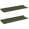 Półka wisząca 2 pcs Zielony oliwkowy 60 x 18 x 2,5 cm Stal