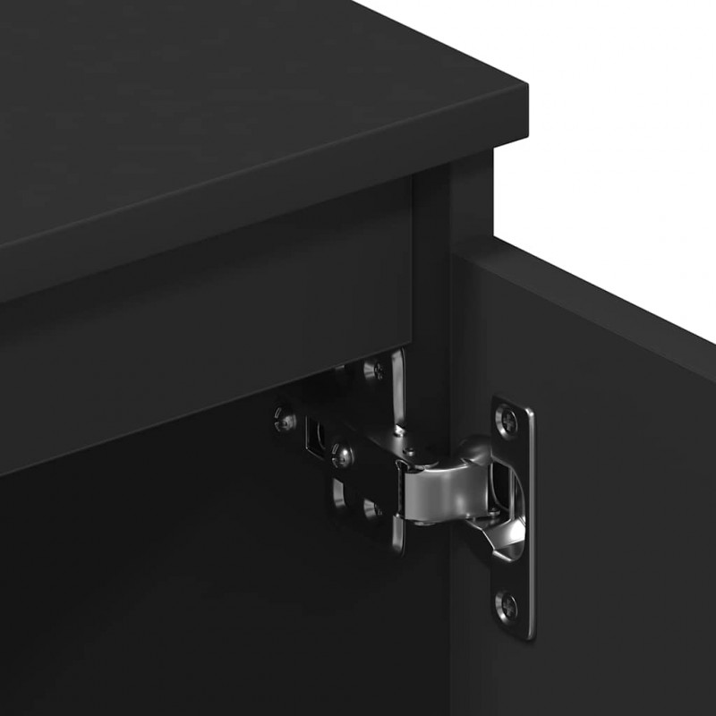 Szafka pod TV, czarna, 140x40x35,5 cm, materiał drewnopochodny