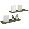 Półka wisząca 2 pcs Zielony oliwkowy 60 x 18 x 2,5 cm Stal