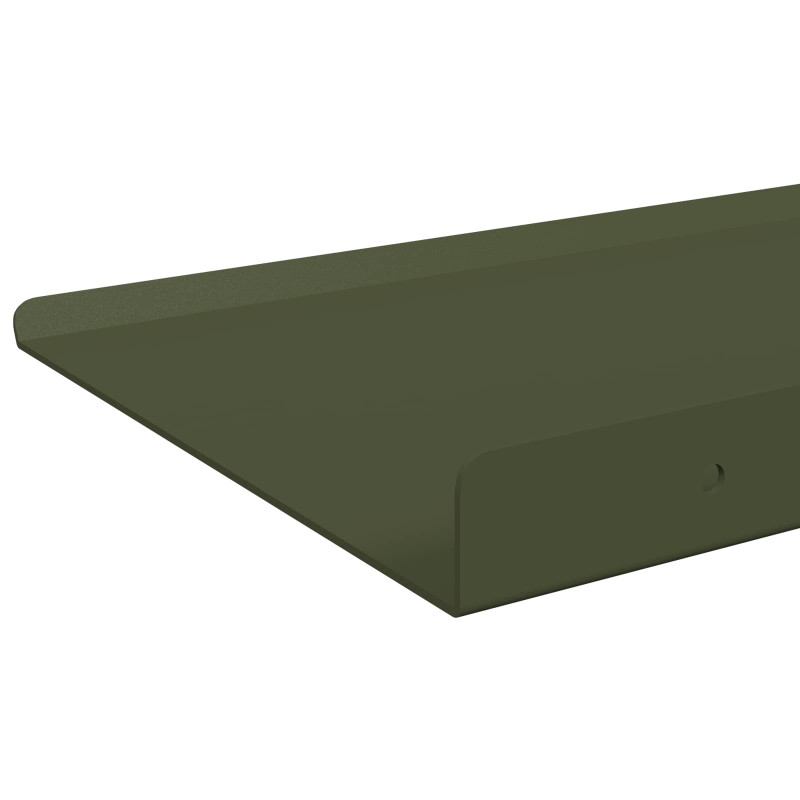 Półka wisząca 2 pcs Zielony oliwkowy 60 x 18 x 2,5 cm Stal